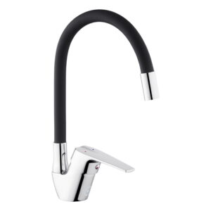 Смеситель для кухни Kroner KRM Odra - C032BLK однорычажный, хром/черный
