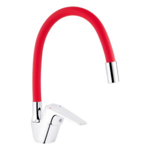 Смеситель для кухни Kroner KRM Odra - C032RED однорычажный, хром/красный