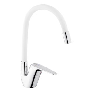 Смеситель для кухни Kroner KRM Odra - C032WHI однорычажный, хром/белый