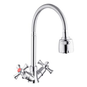 Смеситель для кухни Kroner KRM Rhein - C030-1 двухвентильный, хром