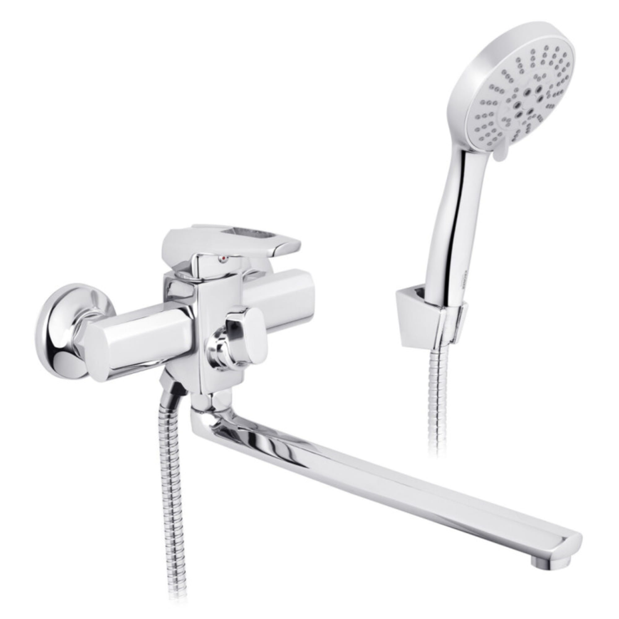 SVR-CV023580_1 Смеситель для ванны Kroner KRM Kante C070 однорычажный, хром + ручная лейка (CV023580)