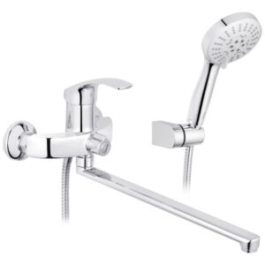 Смеситель для ванны Kroner KRP Konstante C070 однорычажный, хром + ручная лейка (CV023588)