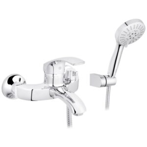 Смеситель для ванны Kroner KRP Konstante C060 однорычажный, хром + ручная лейка (CV023589)