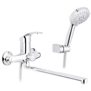 Смеситель для ванны Kroner KRP Konstante C071 однорычажный, хром + ручная лейка (CV023592)