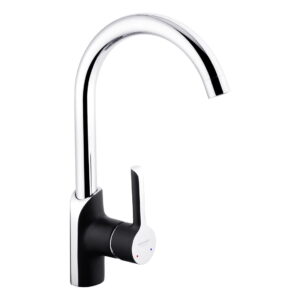 Смеситель для кухни Kroner KRP Essen - SCH030 однорычажный, хром/черный