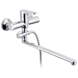 Смеситель для ванны Kroner KRM Elbe C072 однорычажный, хром + ручная лейка (CV029680)