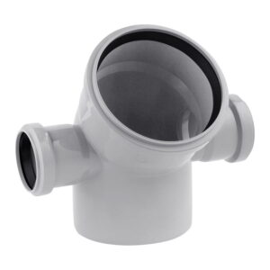 Колено внутренней канализации Rozma двухплоскостное 110х50 мм 45° с отводом (левое + правое) (CV029905)