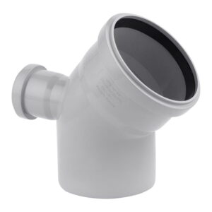 Колено внутренней канализации Rozma 110х50 мм 45° с отводом назад (CV029907)