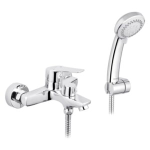 Смеситель для ванны Kroner KRP Hagen C060 однорычажный, хром + ручная лейка (CV032255)