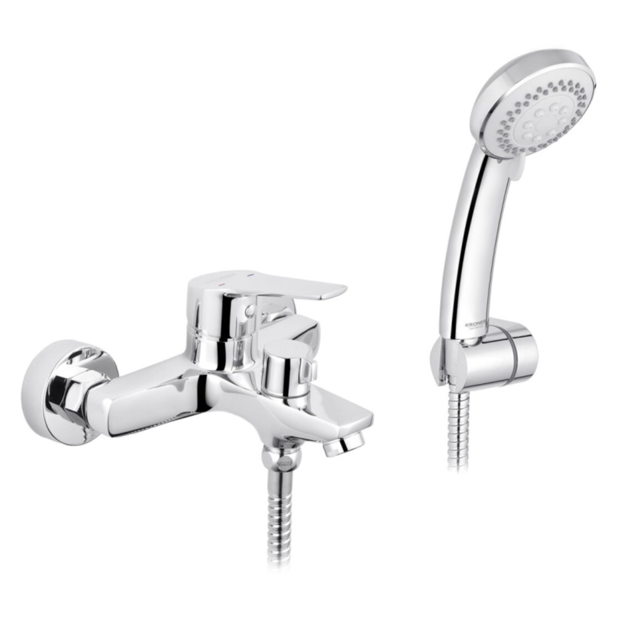 SVR-CV032255_1 Смеситель для ванны Kroner KRP Hagen C060 однорычажный, хром + ручная лейка (CV032255)