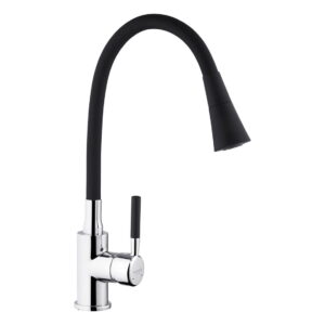 Смеситель для кухни Kroner KRM Kuche - C132BLK однорычажный, хром/черный