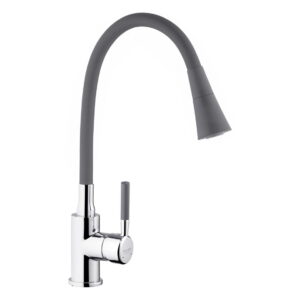 Смеситель для кухни Kroner KRM Kuche - C132GRA однорычажный, хром/серый