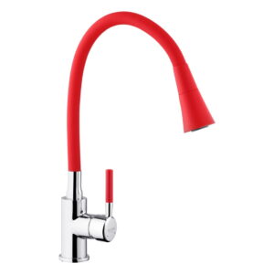 Смеситель для кухни Kroner KRM Kuche - C132RED однорычажный, хром/красный