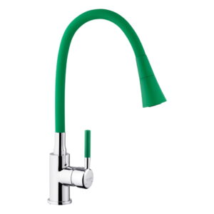 Смеситель для кухни Kroner KRM Kuche - C132GRN однорычажный, хром/зеленый