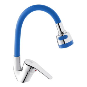 Смеситель для кухни Agua Sevilla - C039AZU однорычажный, хром/синий