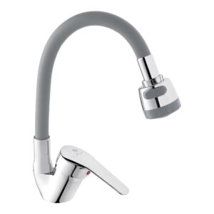 Смеситель для кухни Agua Sevilla - C039GRS однорычажный, хром/серый