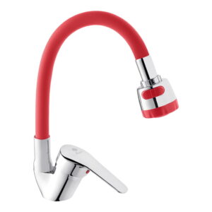 Смеситель для кухни Agua Sevilla - C039ROJ однорычажный, хром/красный