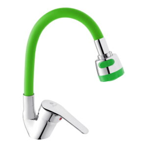 Смеситель для кухни Agua Sevilla - C039VRD однорычажный, хром/зеленый
