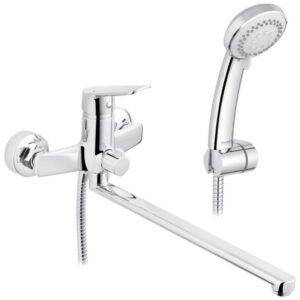 Смеситель для ванны Kroner KRM Dorn C070 однорычажный, хром + ручная лейка (CV033915)