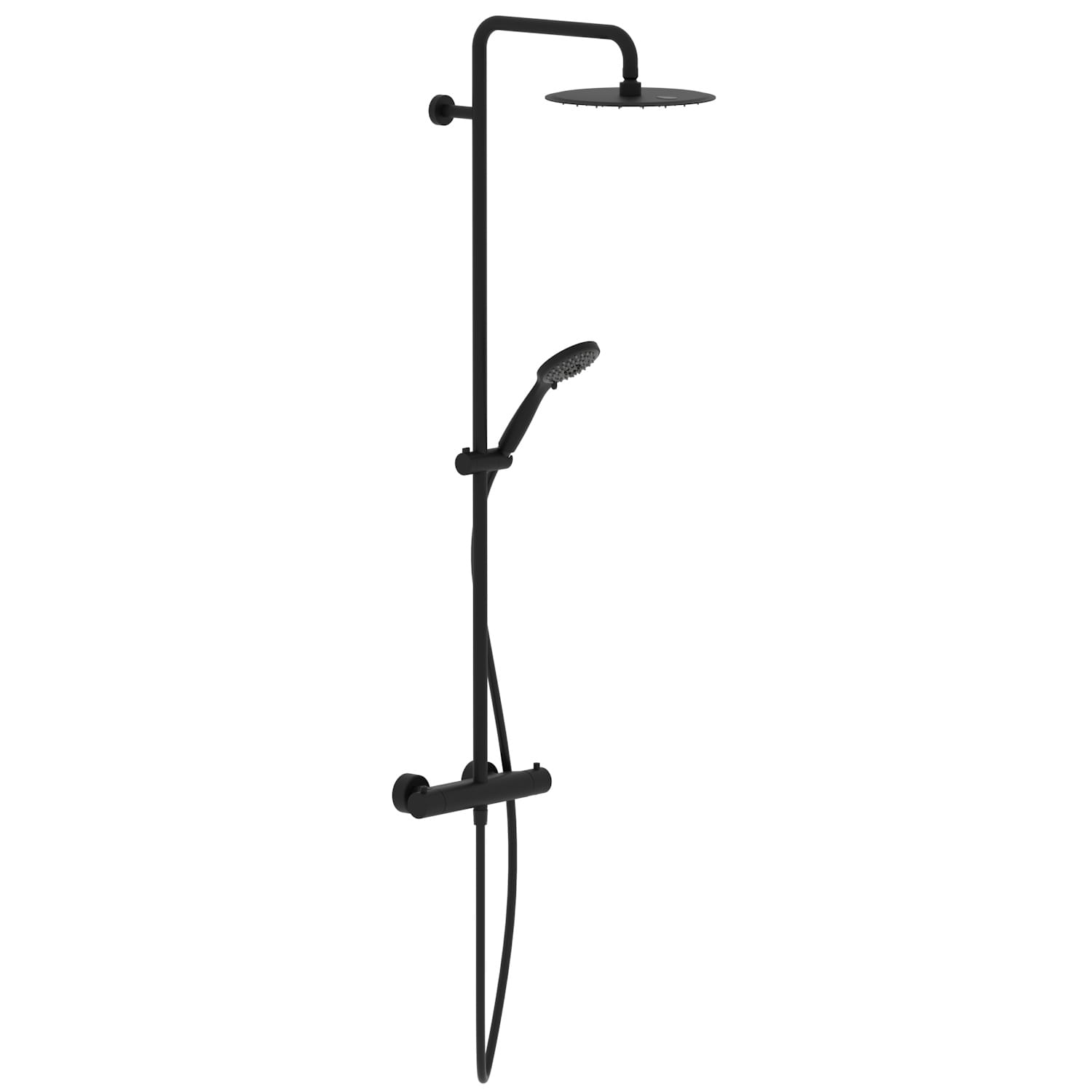 TG85430_21BM Душевая система Nobili Tago Velvet Black с термостатом, металл, черная матовая (TG85330/34BM)