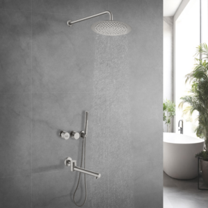 Душевая система Nett TSS-99 с поворотным изливом, латунь, никель брашированная