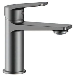 Смеситель для умывальника KFA Armatura Luna однорычажный, графит матовый + донный клапан