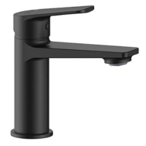 Смеситель для умывальника KFA Armatura Luna New однорычажный, черный матовый + донный клапан