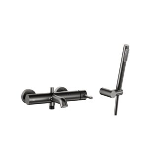 Смеситель для ванны Armatura Moza PVD Gun Metal однорычажный, серый + ручная лейка (5034-520-61)