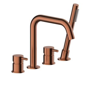 Смеситель для ванны Armatura Moza двухрычажный на 4 отверстия, бронза (5035-210-34)