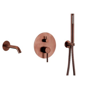 Смеситель для ванны Armatura Moza однорычажный, бронза + с ручной лейкой (5039-401-34)