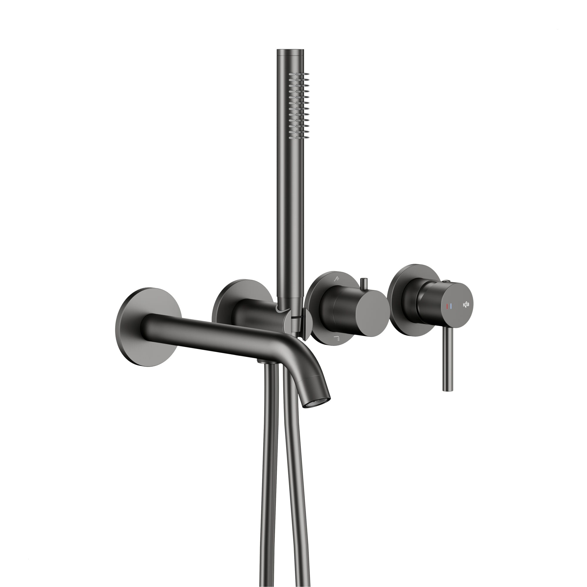 TP-5039-411-61_1 Смеситель для ванны Armatura Moza однорычажный, серый + с ручной лейкой (5039-411-61)