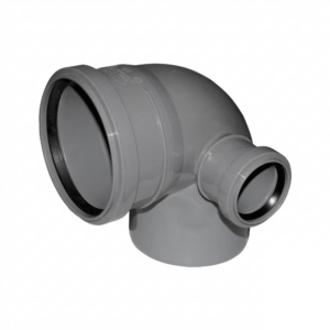 Колено внутренней канализации HydroTherm 110x50 мм 90° с отводом вправо