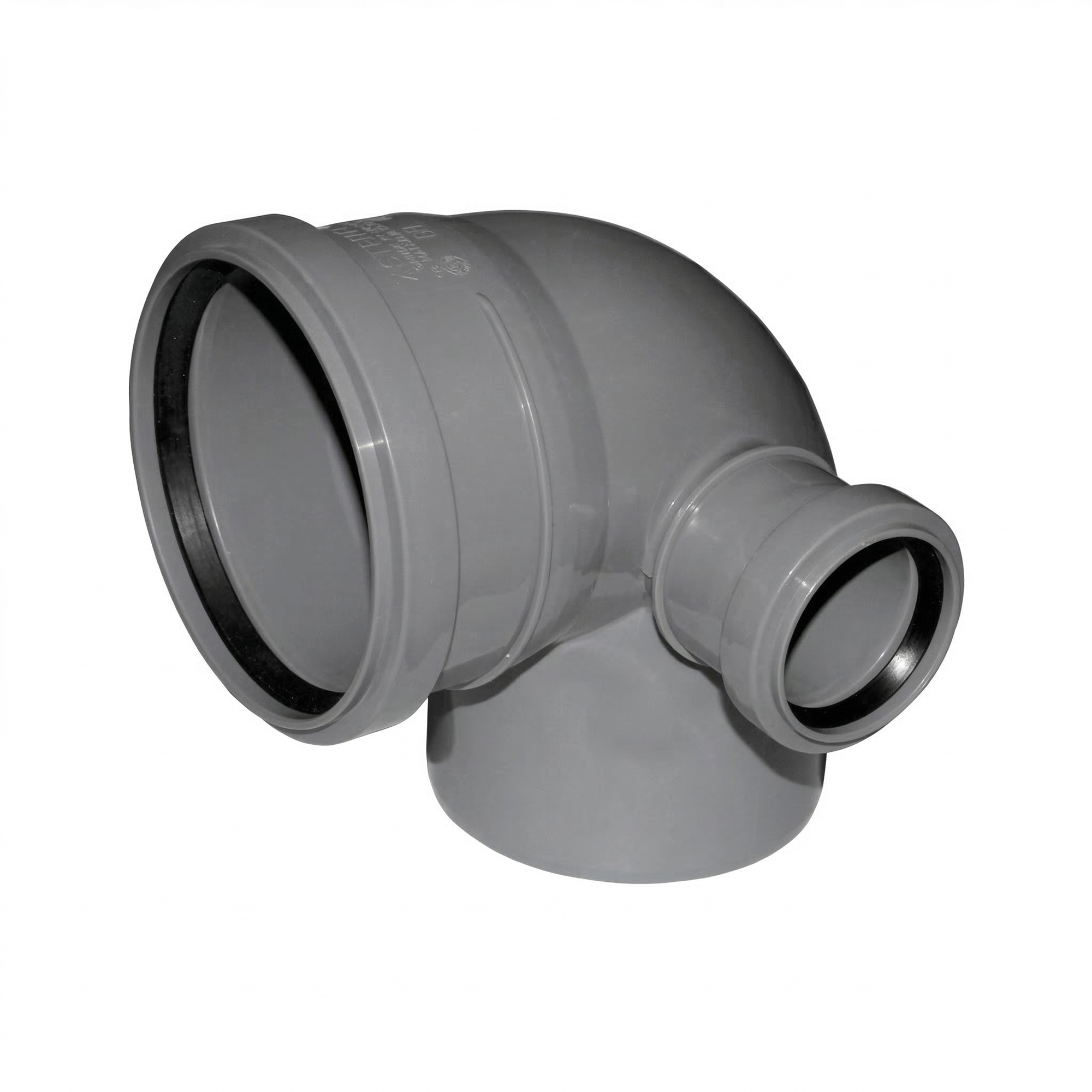 TU-11344_1 Колено внутренней канализации HydroTherm 110x50 мм 90° с отводом вправо