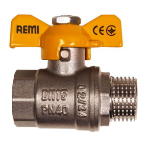 Газовый кран Remi 1/2" ВН прямой, латунь