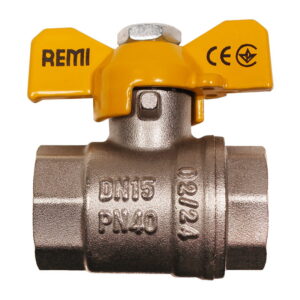 Газовый кран Remi 3/4" ВВ прямой, латунь
