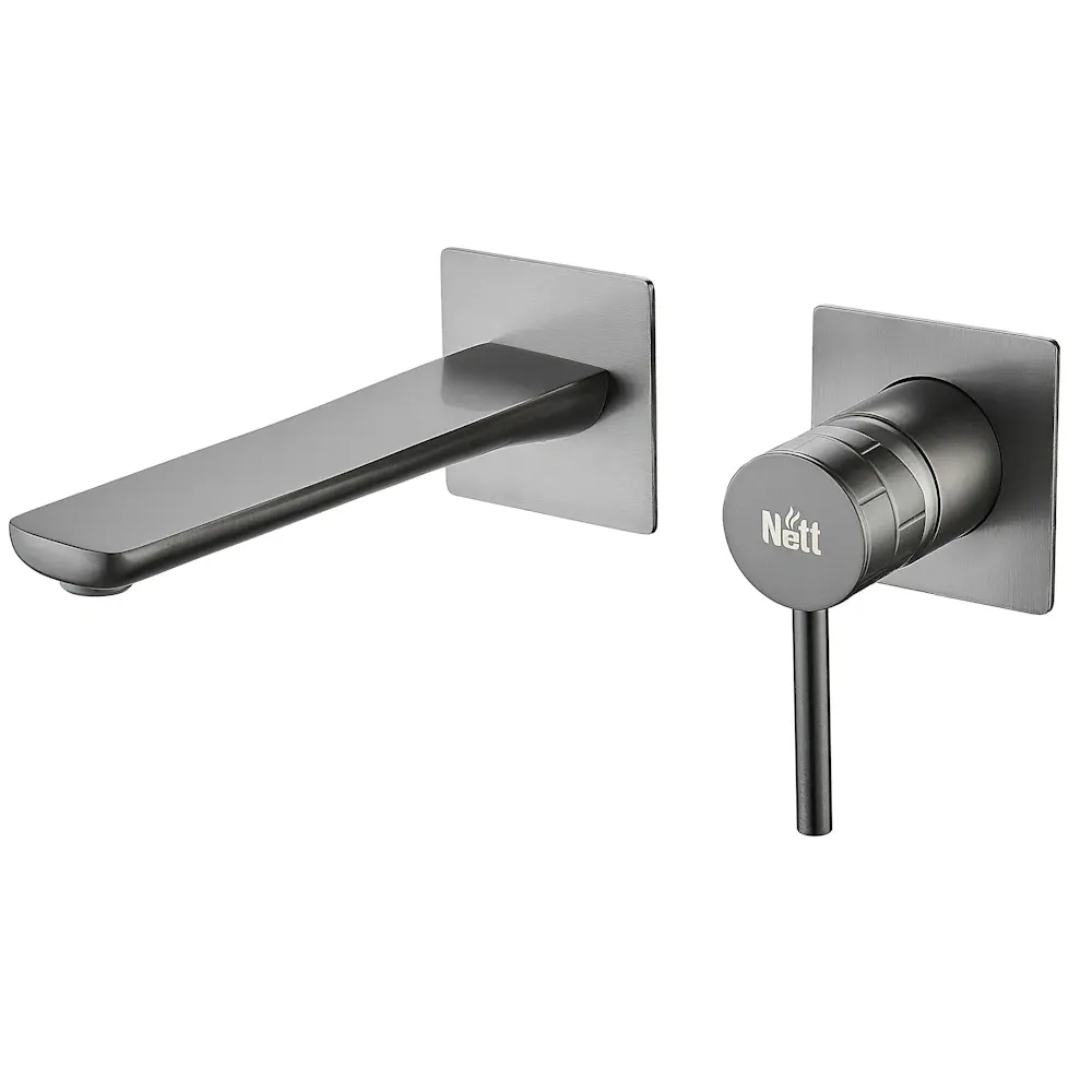 Смеситель для умывальника Nett QGr-99 скрытого монтажа, графит матовый