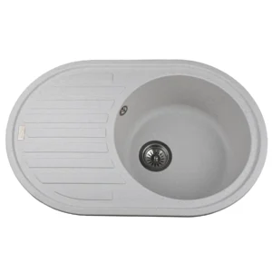 Гранитная мойка Globus Lux Ohara 770x500 накладная, овальная, жемчужина