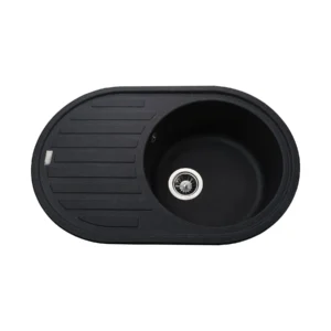 Гранитная мойка Globus Lux Ohara 770x500 накладная, овальная, графит