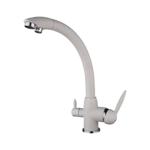 Смеситель для кухни Frap F4399-8 двухрычажный, белый