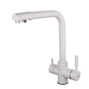 Смеситель для кухни Frap F4352-8 двухрычажный, белый