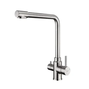 Смеситель для кухни Frap F43899-1 двухрычажный, сатин