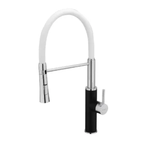 Смеситель для кухни Frap F4452-7 однорычажный, черный/белый