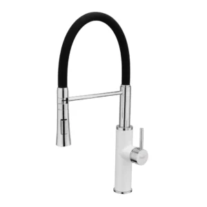 Смеситель для кухни Frap F4452-8 однорычажный, белый/черный