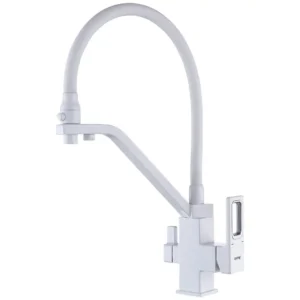 Смеситель для кухни Gappo G4317-8 двухрычажный, белый