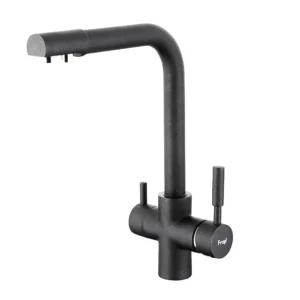 Смеситель для кухни Frap F4352-7 двухрычажный, черный