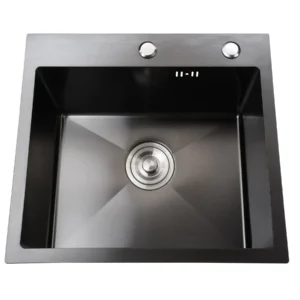 Кухоная мойка MIRA 500х450 накладная, прямоугольная, графит