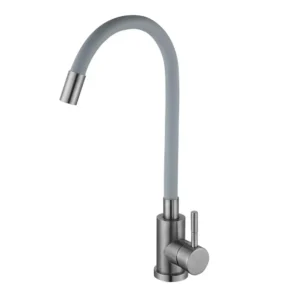 Смеситель для кухни Wezer однорычажный, серый (EKO4X-01G)