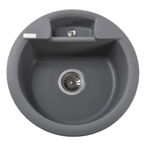 Гранитная мойка Globus Lux Guron 480x480 накладная, круглая, серий металлик