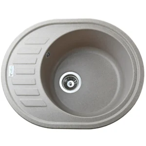 Гранитная мойка Globus Lux Arnica 620x500 накладная, овальная, бежевый