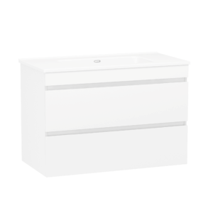 Тумба в ванную Imprese Vaclav 800x465 подвесная, с умывальником, белая (u08406403FJ+с061010381)